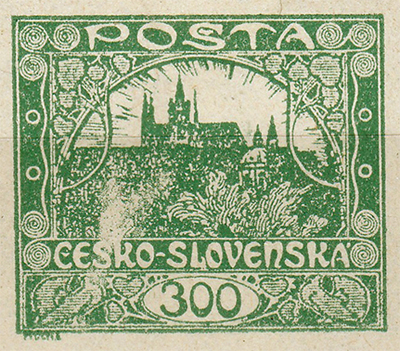 Známka se závojem („vidlička“)
