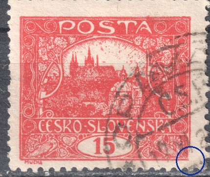 20/V se světlinou v pravém dolním rohu rámu