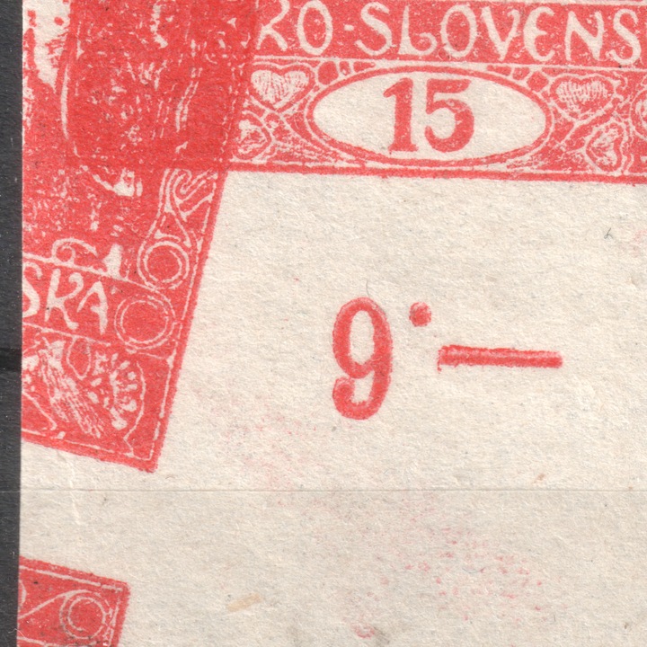 okraj archu s kontrolnim cislem a druhym otiskem / sheet margin with the control number and the second impression