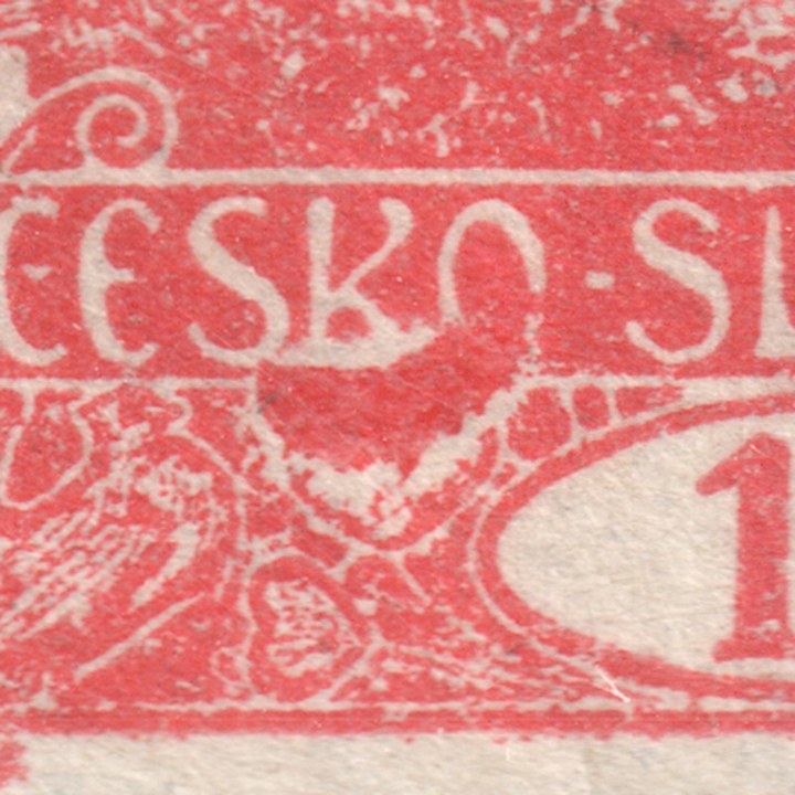 detail zavoje pod napisem CESKO / detail of a smear under the inscription CESKO